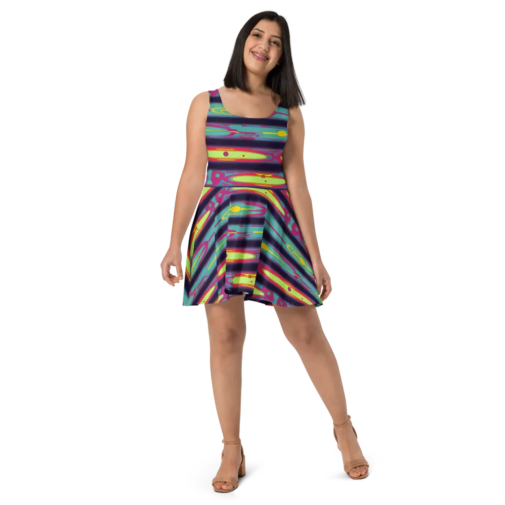 Astro Pop on Skater Dress — Front