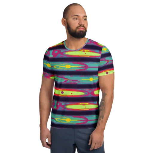 Astro Pop on a Men's Athletic T-Shirt