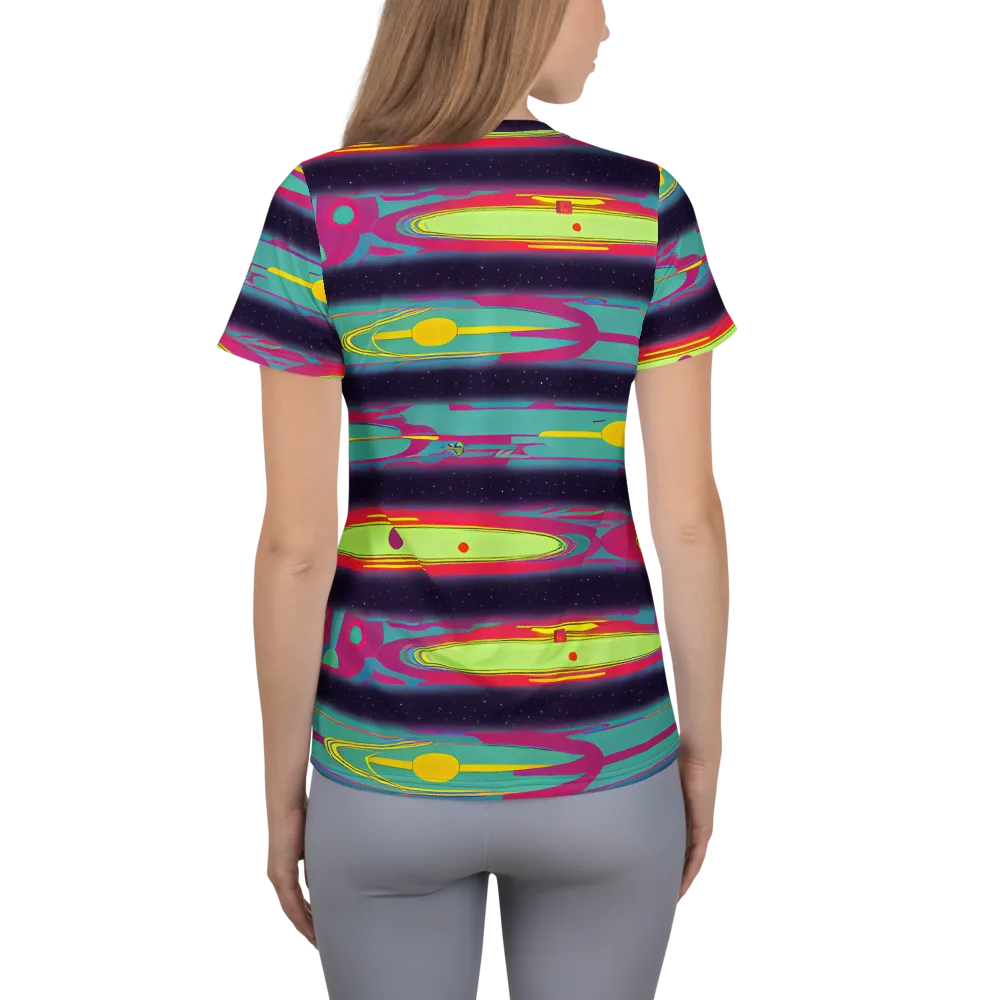 Astro Pop on Women's Athletic T-Shirt — Back