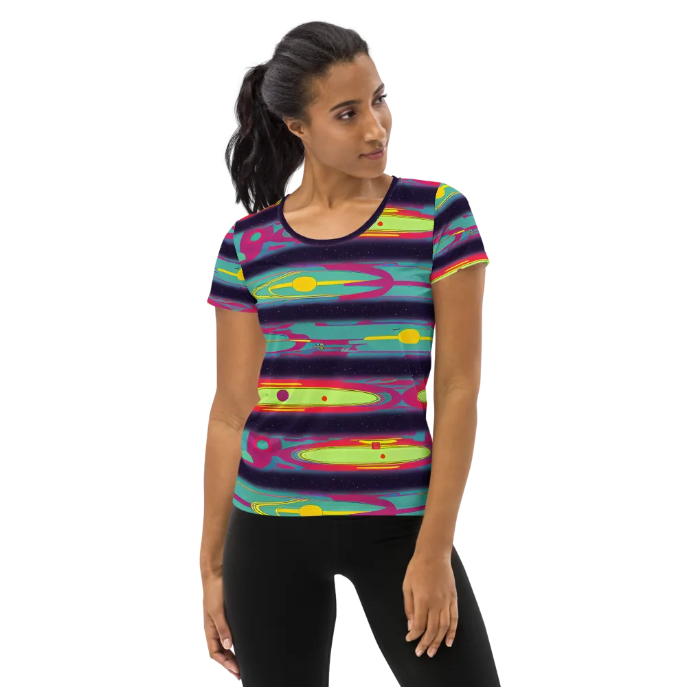 Astro Pop on Women's Athletic T-Shirt — Front