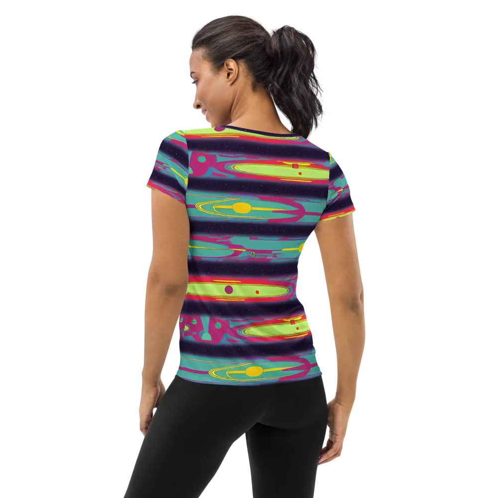 Astro Pop on Women's Athletic T-Shirt — Back