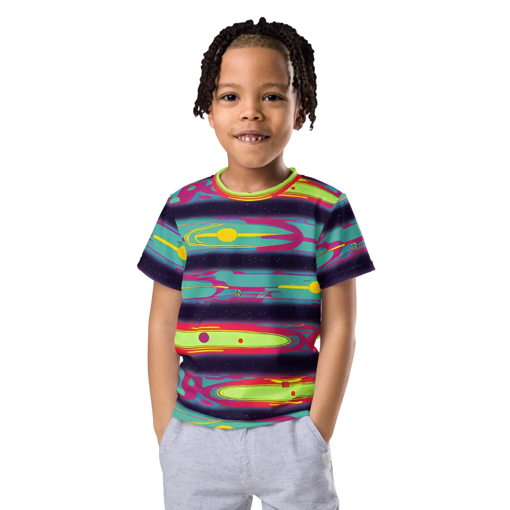 Astro Pop on Kids Crew Neck T-Shirt — Front