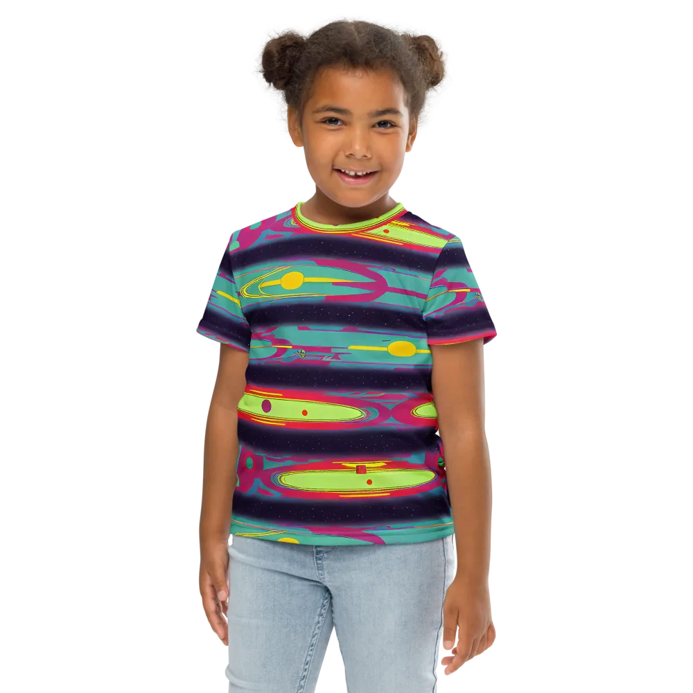 Astro Pop on Kids Crew Neck T-Shirt — Front
