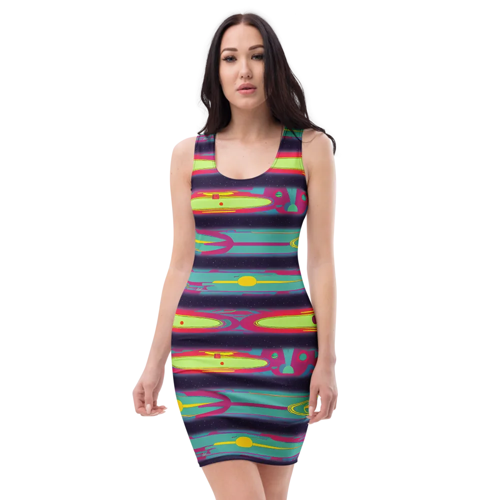 Astro Pop on Bodycon Dress — Front