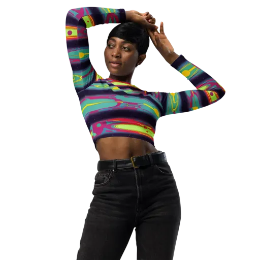 Astro Pop on a Long Sleeve Crop Top
