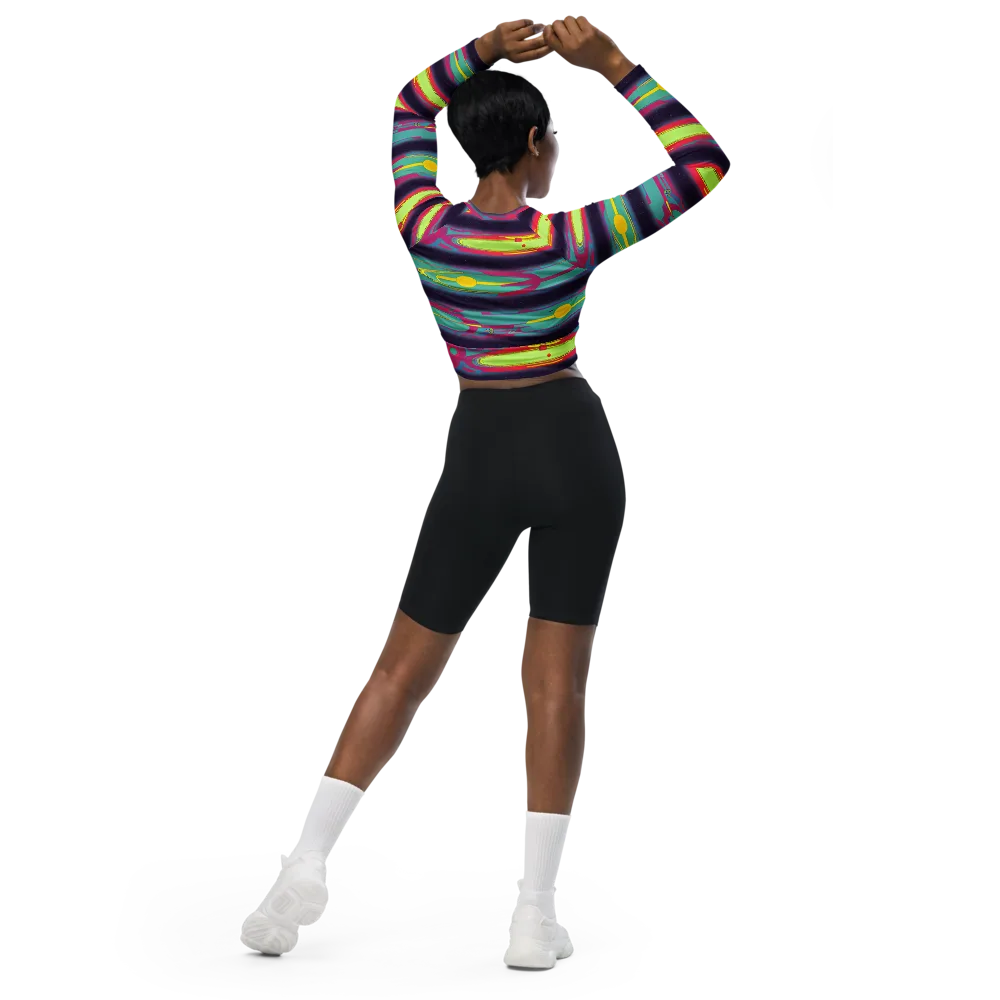 Astro Pop on Long Sleeve Crop Top — Back