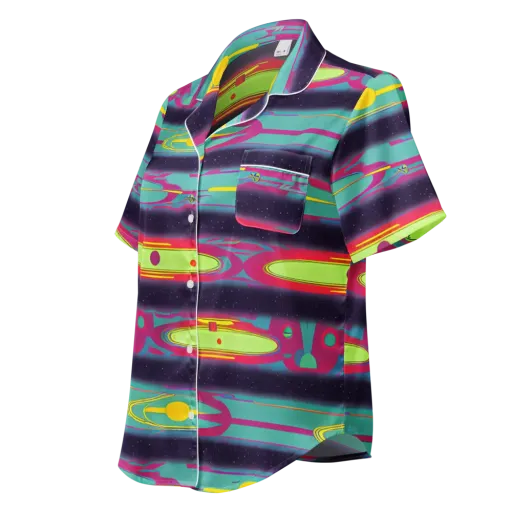 Astro Pop on a Women's Short Sleeve Pajama Top
