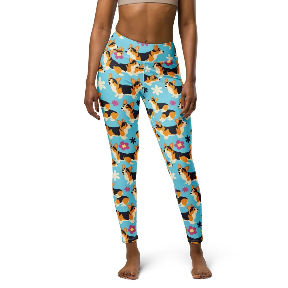 Pembroke Bloom on Yoga Leggings — Front