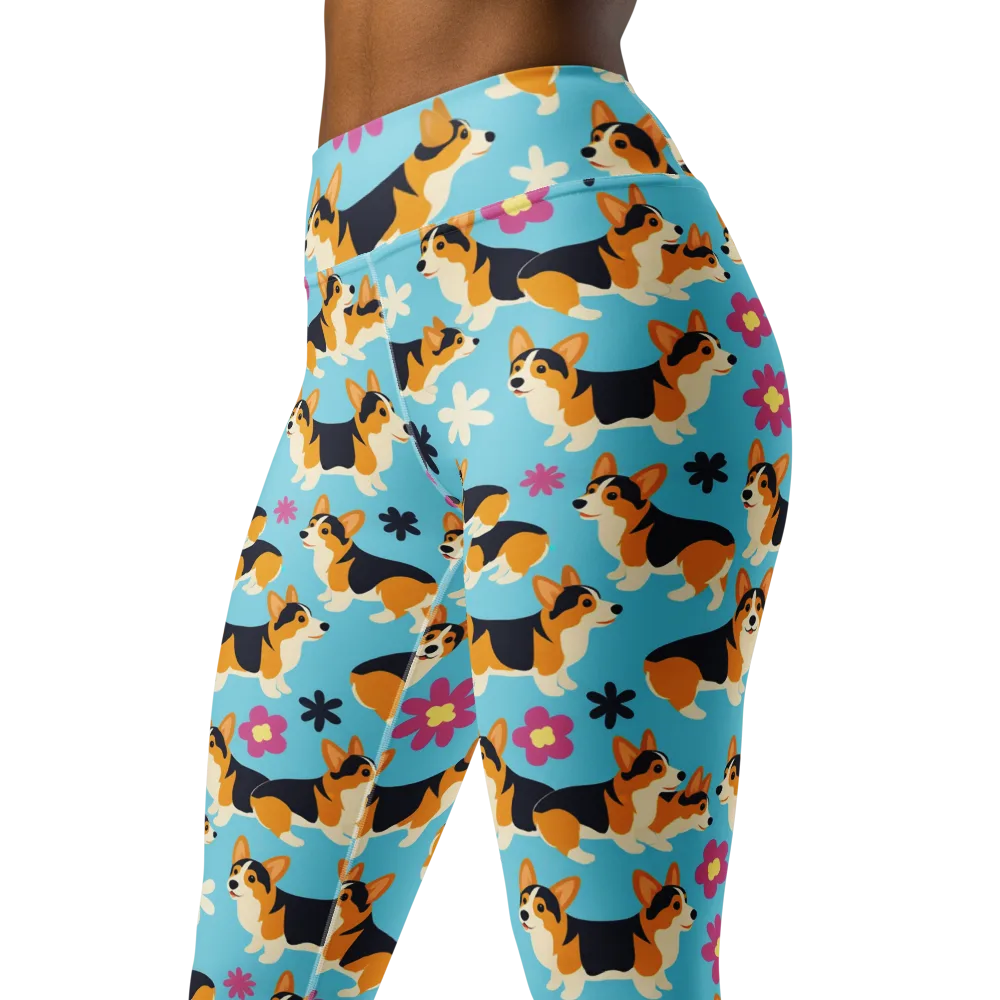Pembroke Bloom on Yoga Leggings — Left Front