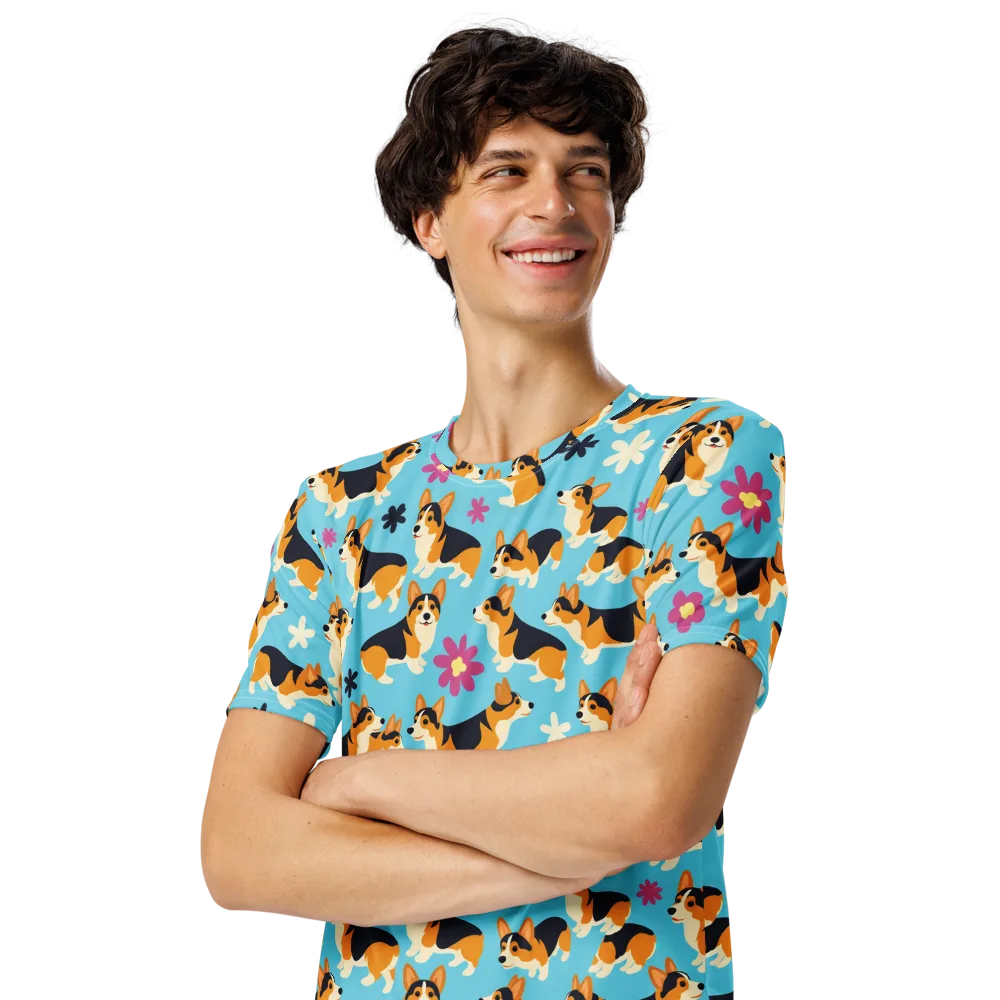 Pembroke Bloom on Men's Crew Neck T-Shirt — Left Front