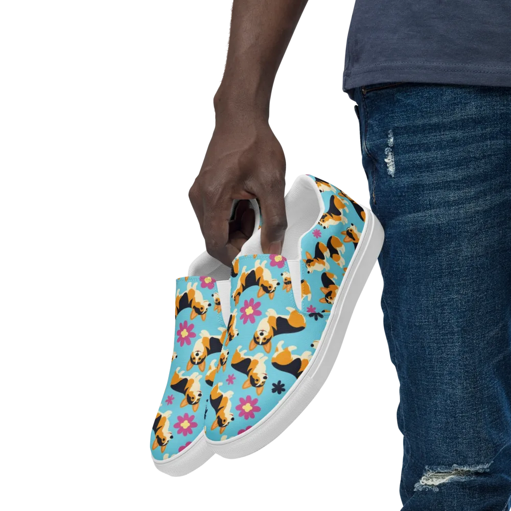 Pembroke Bloom on Men's Slip-On Canvas Shoes — Left Front