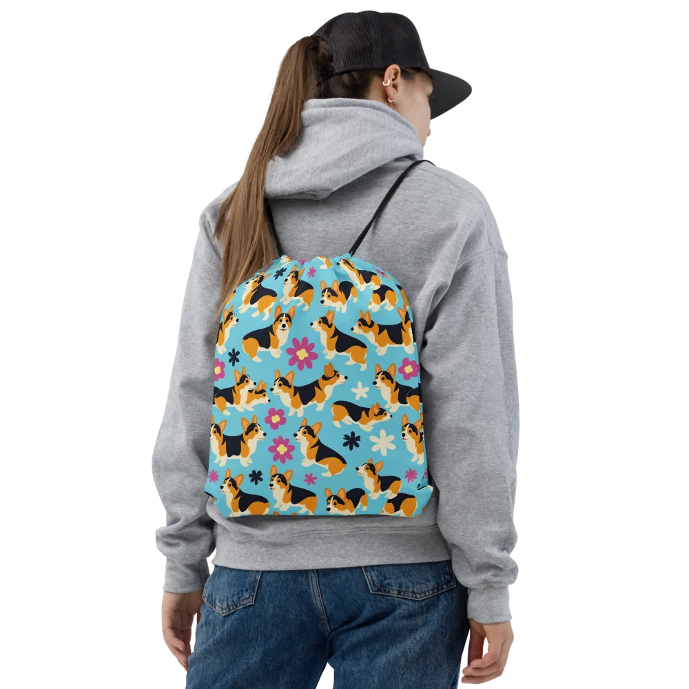 Pembroke Bloom on Drawstring Bag — Front