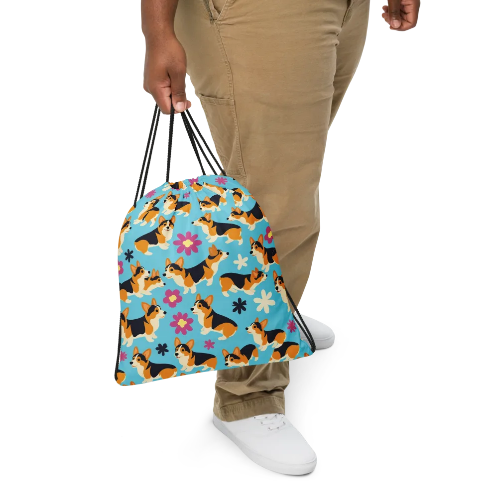 Pembroke Bloom on Drawstring Bag — Front