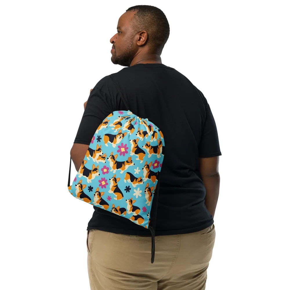 Pembroke Bloom on Drawstring Bag — Front