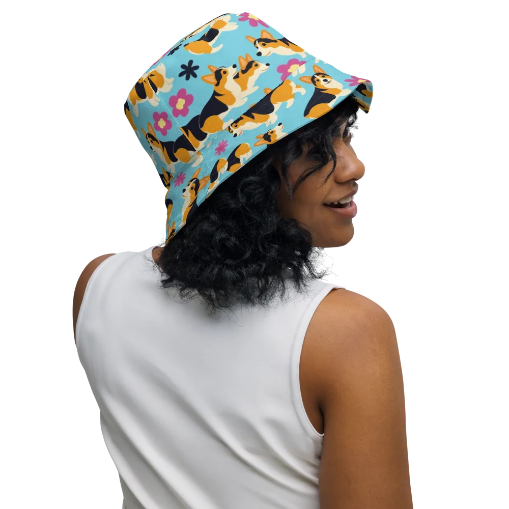 Pembroke Bloom on Reversible Bucket Hat — Right Outside