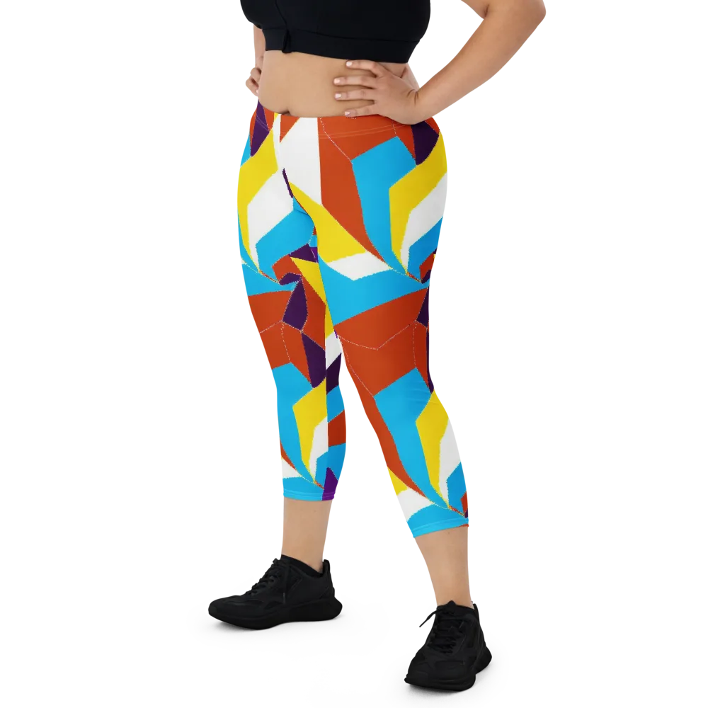 Chromatic Pinwheel on Capri Leggings — Front