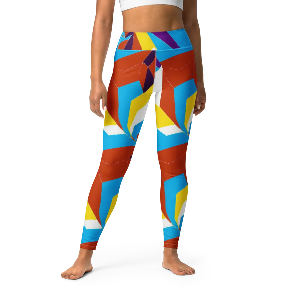 Chromatic Pinwheel on Yoga Leggings — Front
