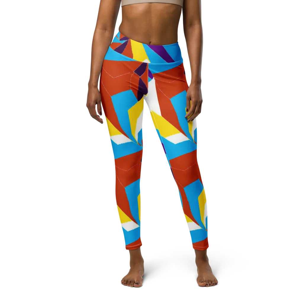 Chromatic Pinwheel on Yoga Leggings — Front