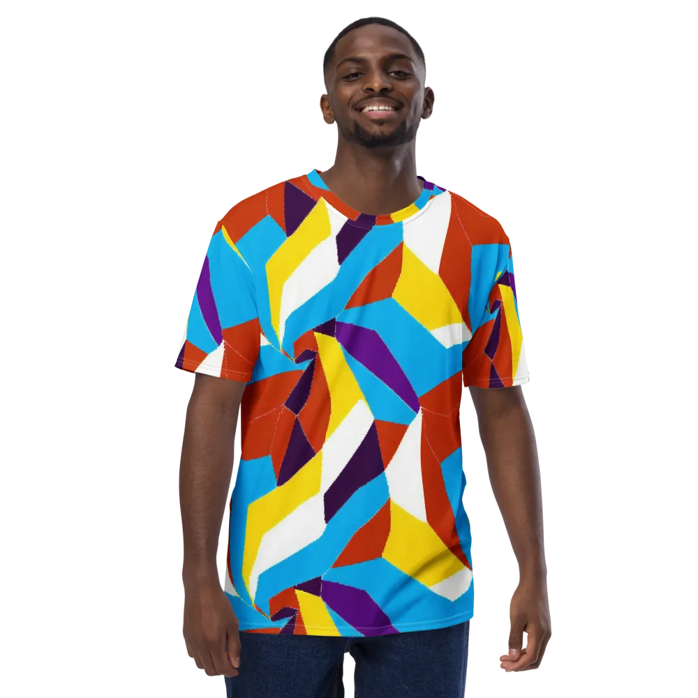 Chromatic Pinwheel on Men's Crew Neck T-Shirt — Front