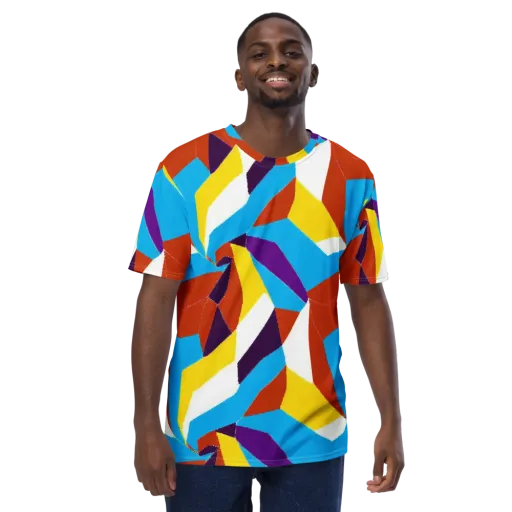 Chromatic Pinwheel on a Men's Crew Neck T-Shirt