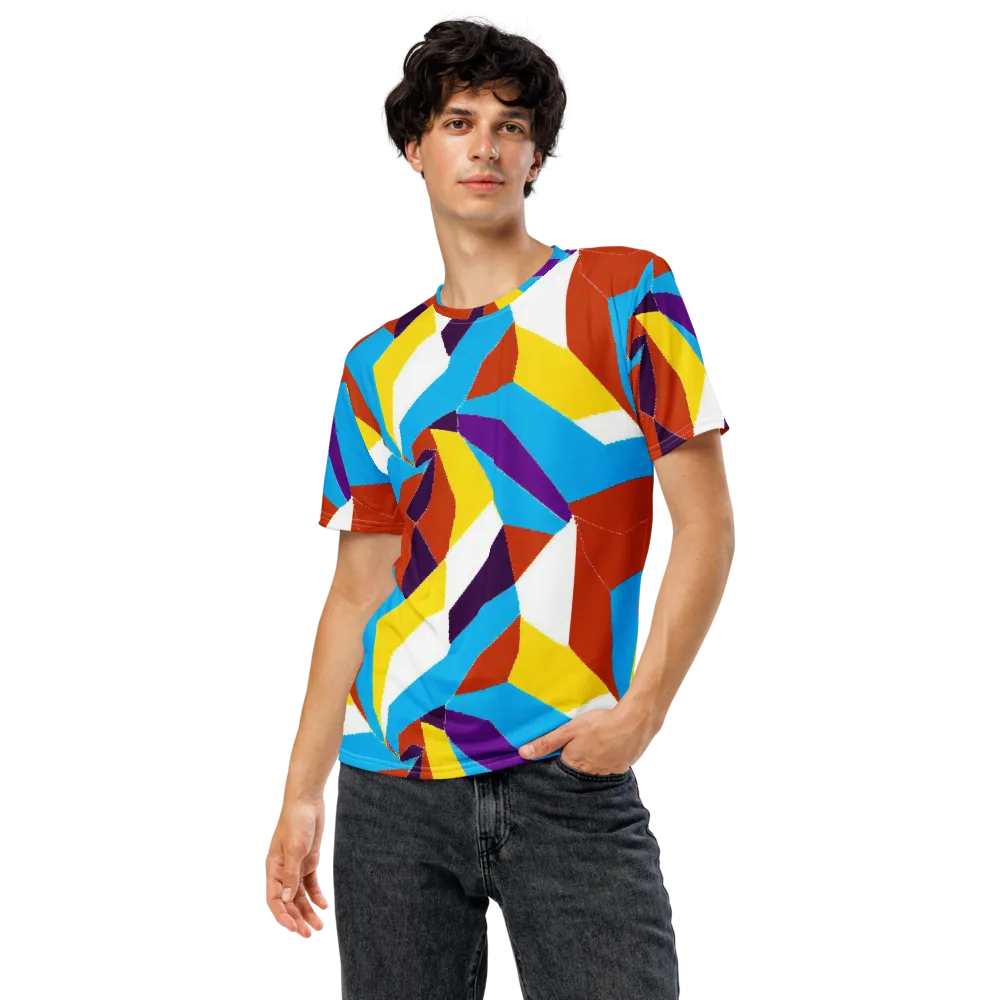 Chromatic Pinwheel on Men's Crew Neck T-Shirt — Front