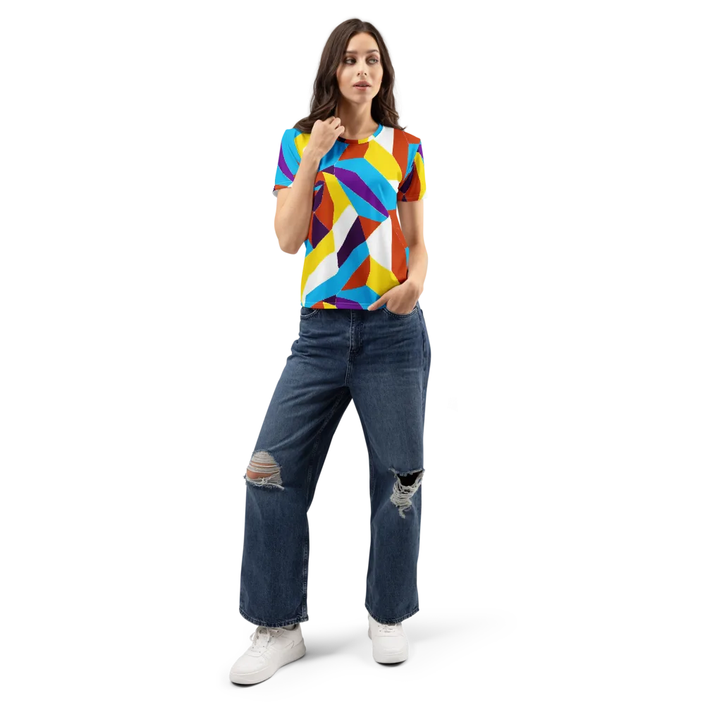Chromatic Pinwheel on Women's Crew Neck T-Shirt — Front