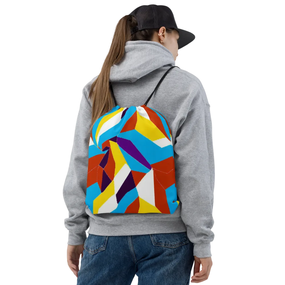 Chromatic Pinwheel on Drawstring Bag — Front