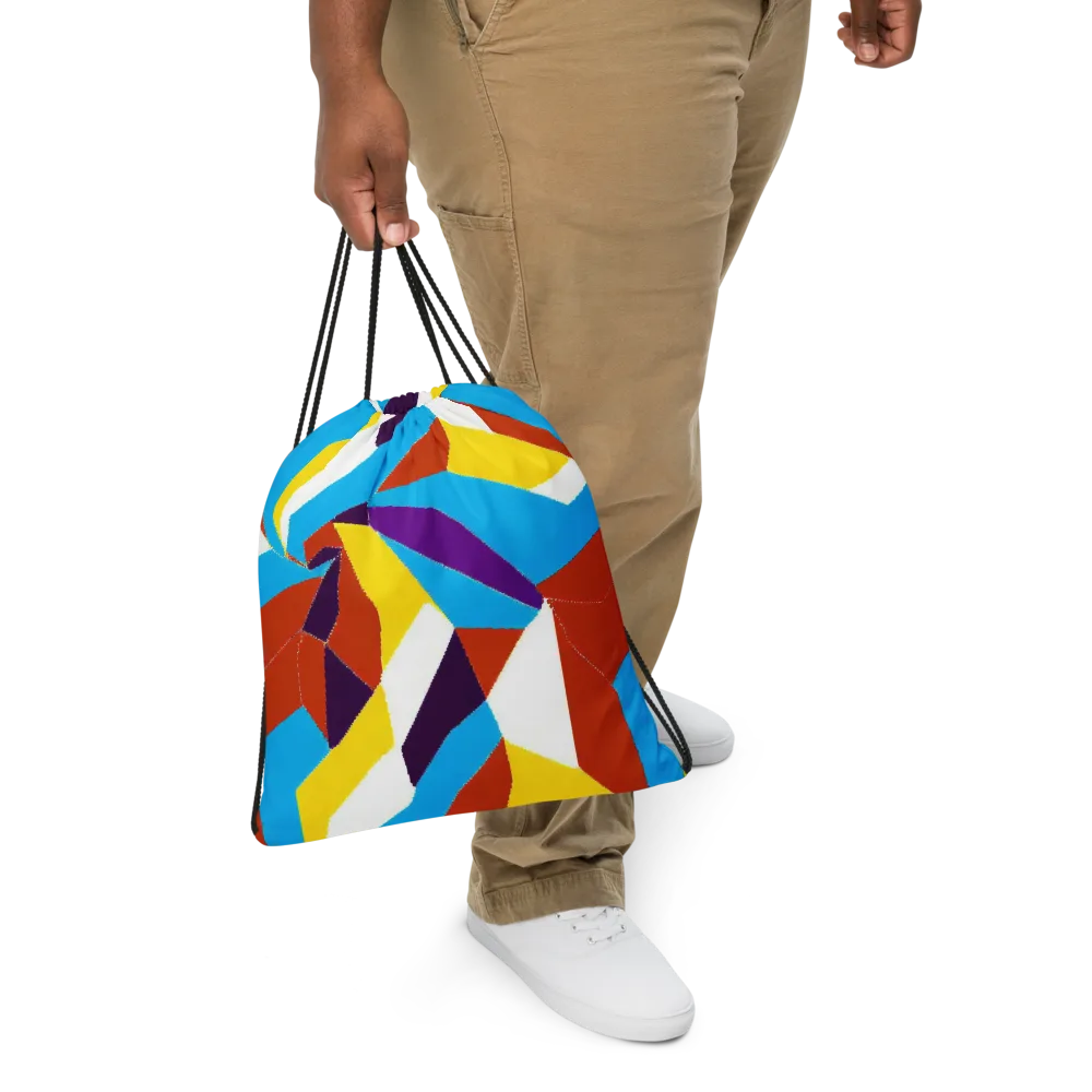 Chromatic Pinwheel on Drawstring Bag — Front