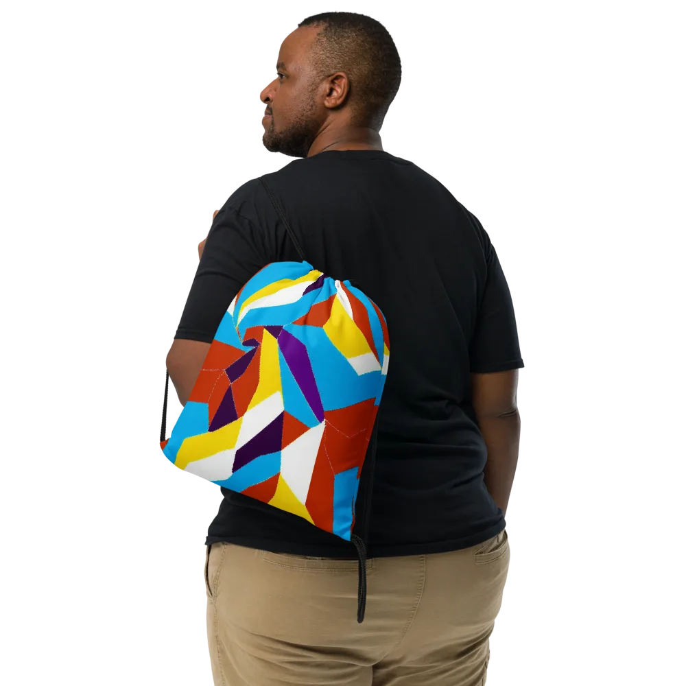Chromatic Pinwheel on Drawstring Bag — Front