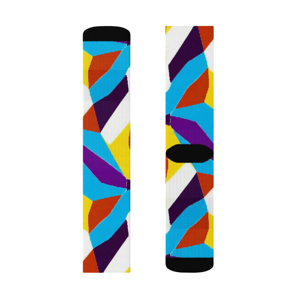 Chromatic Pinwheel on Socks — Left Sock