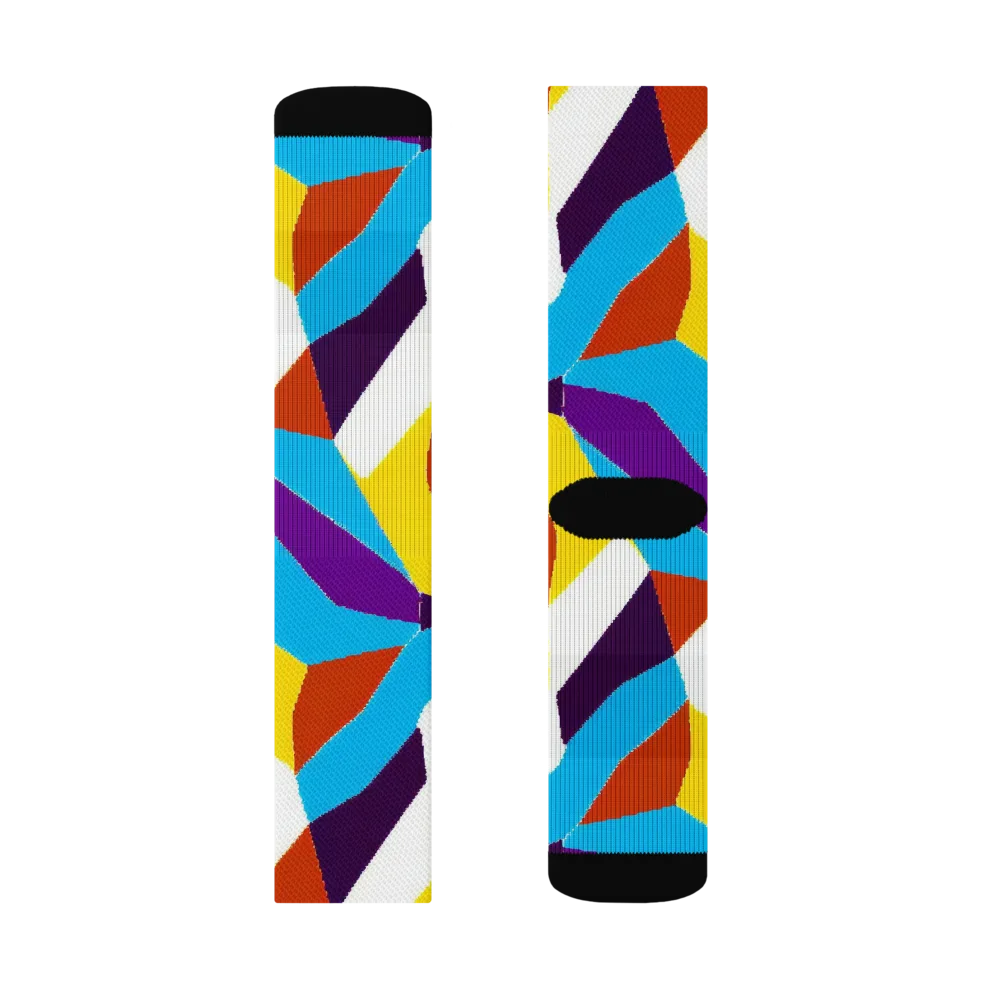 Chromatic Pinwheel on Socks — Right Sock