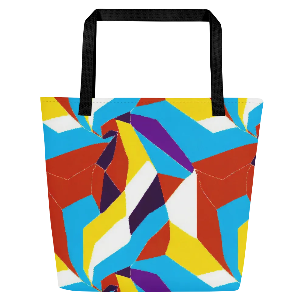 Chromatic Pinwheel on Large Tote Bag W/ Pocket — Front