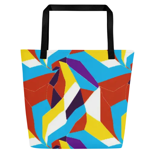 Chromatic Pinwheel on a Large Tote Bag W/ Pocket