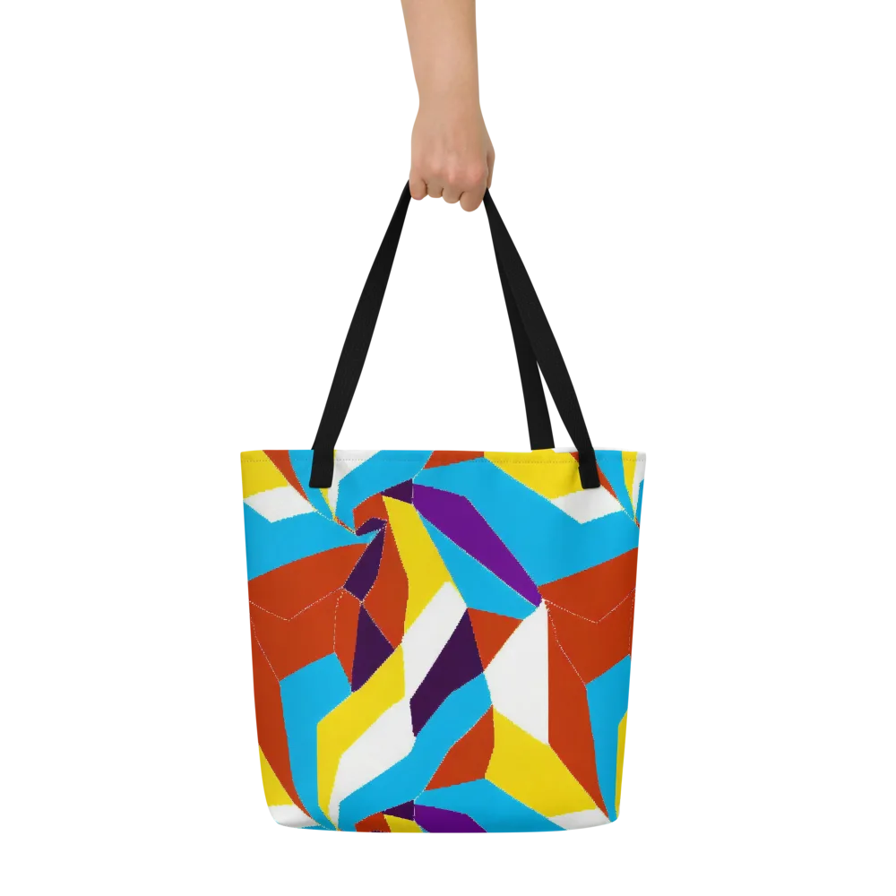 Chromatic Pinwheel on Large Tote Bag W/ Pocket — Front