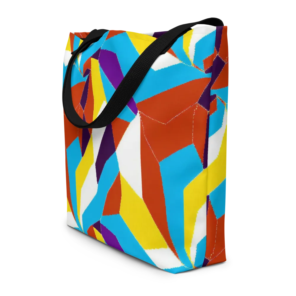 Chromatic Pinwheel on Large Tote Bag W/ Pocket — Front