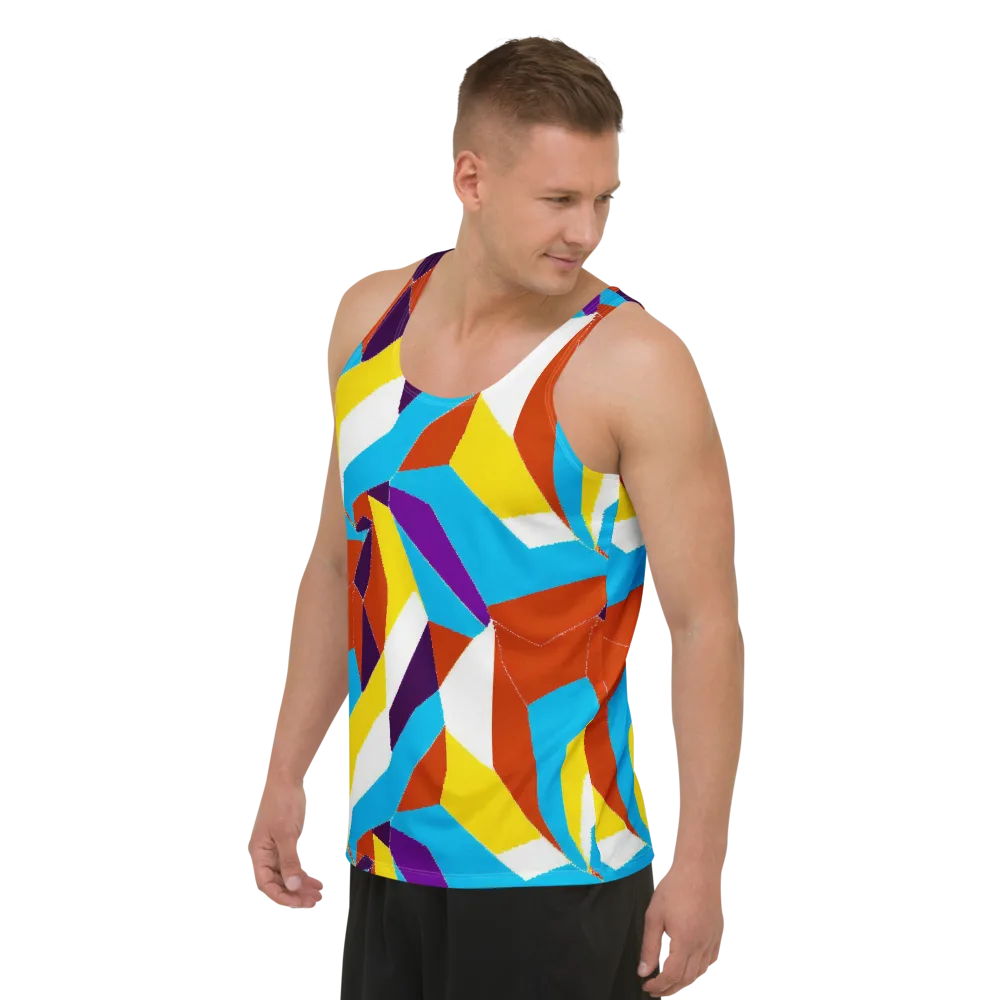 Chromatic Pinwheel on Men's Tank Top — Left Front