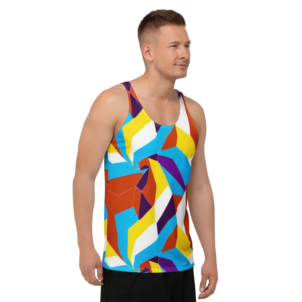 Chromatic Pinwheel on Men's Tank Top — Right Front