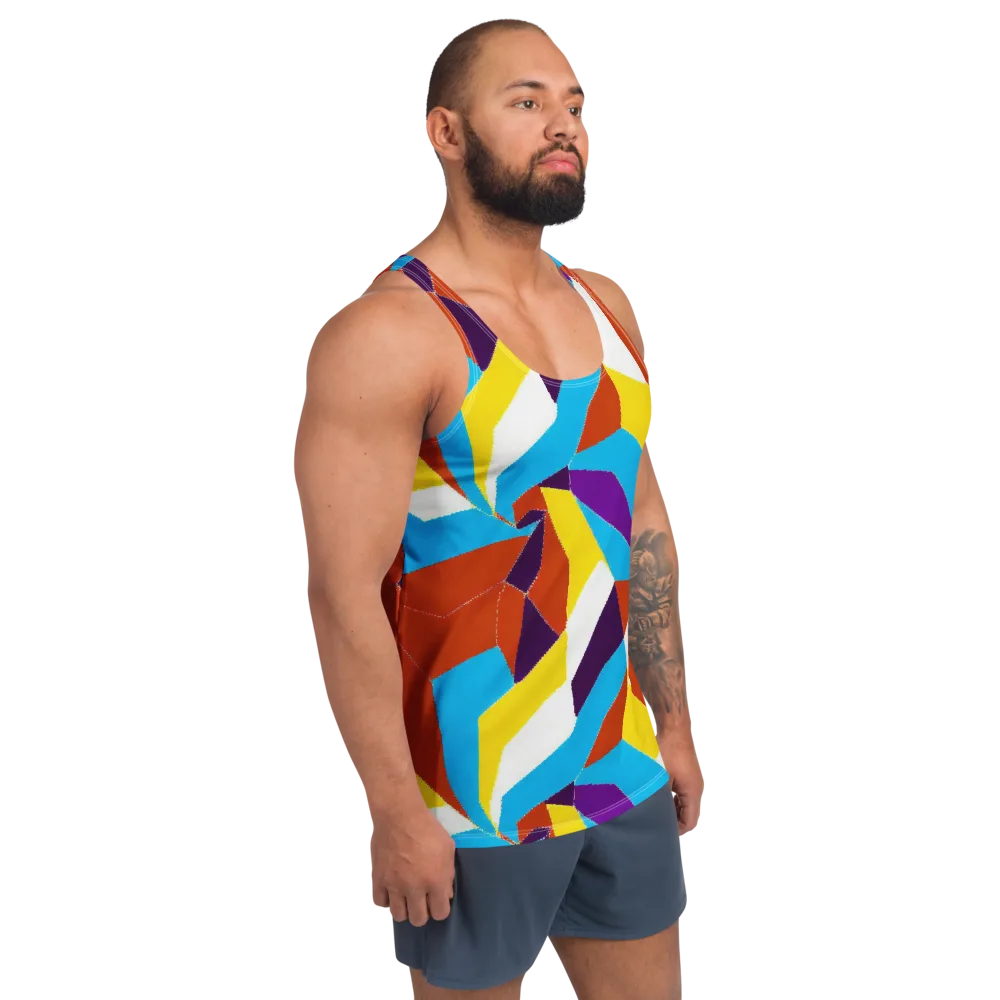 Chromatic Pinwheel on Men's Tank Top — Right Front