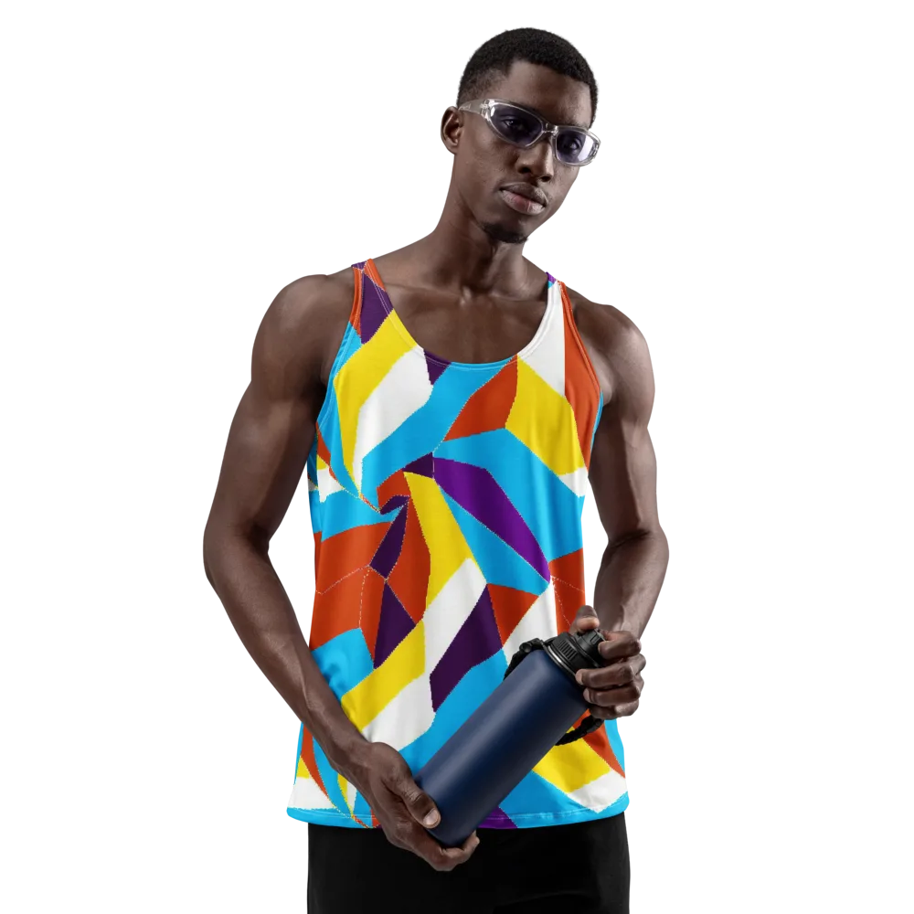 Chromatic Pinwheel on Men's Tank Top — Front