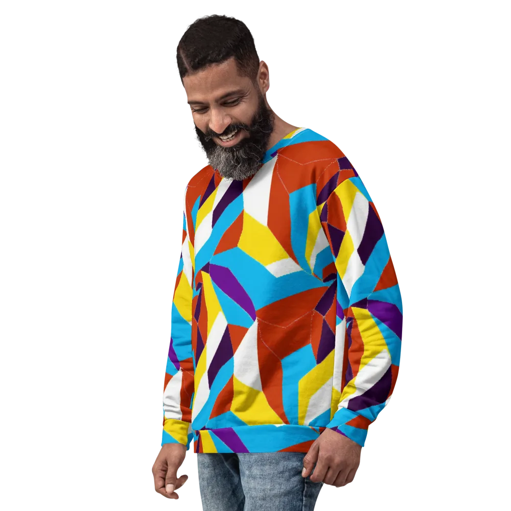 Chromatic Pinwheel on Sweatshirt — Left Front