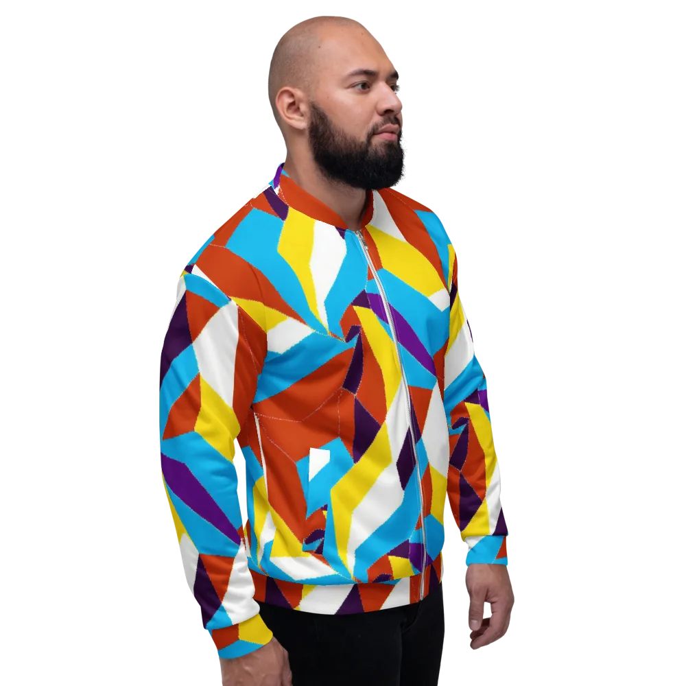 Chromatic Pinwheel on Bomber Jacket — Right