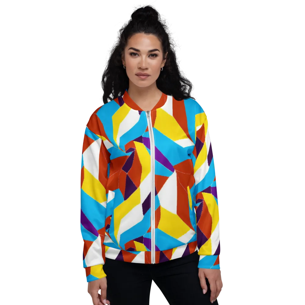 Chromatic Pinwheel on Bomber Jacket — Front