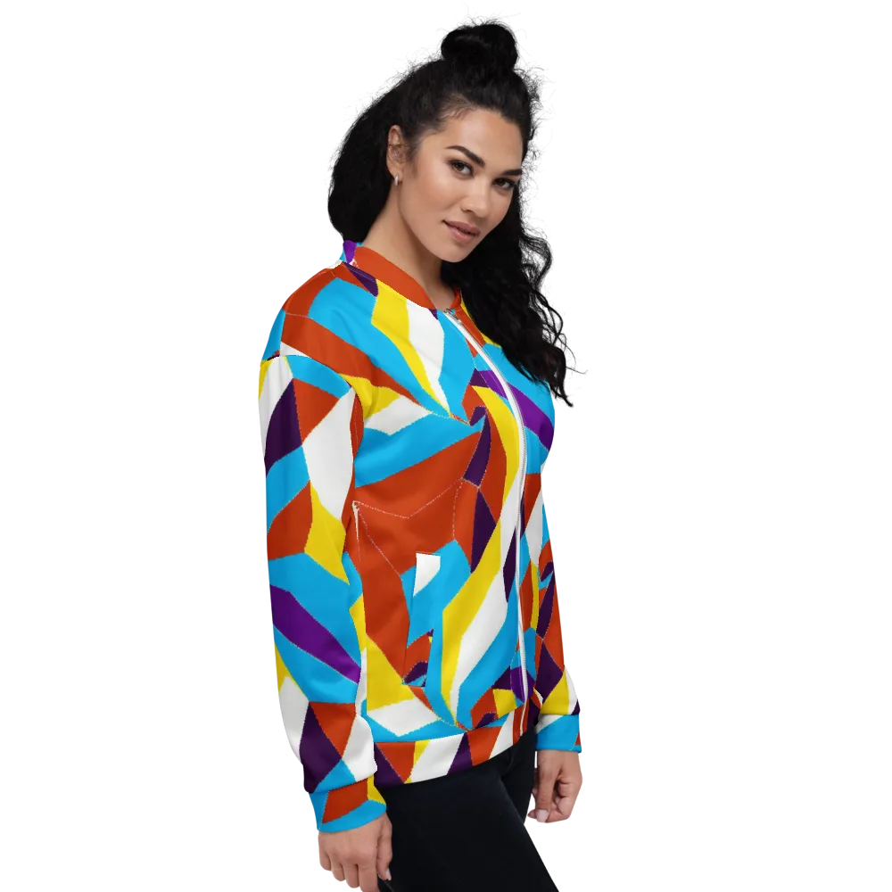 Chromatic Pinwheel on Bomber Jacket — Right