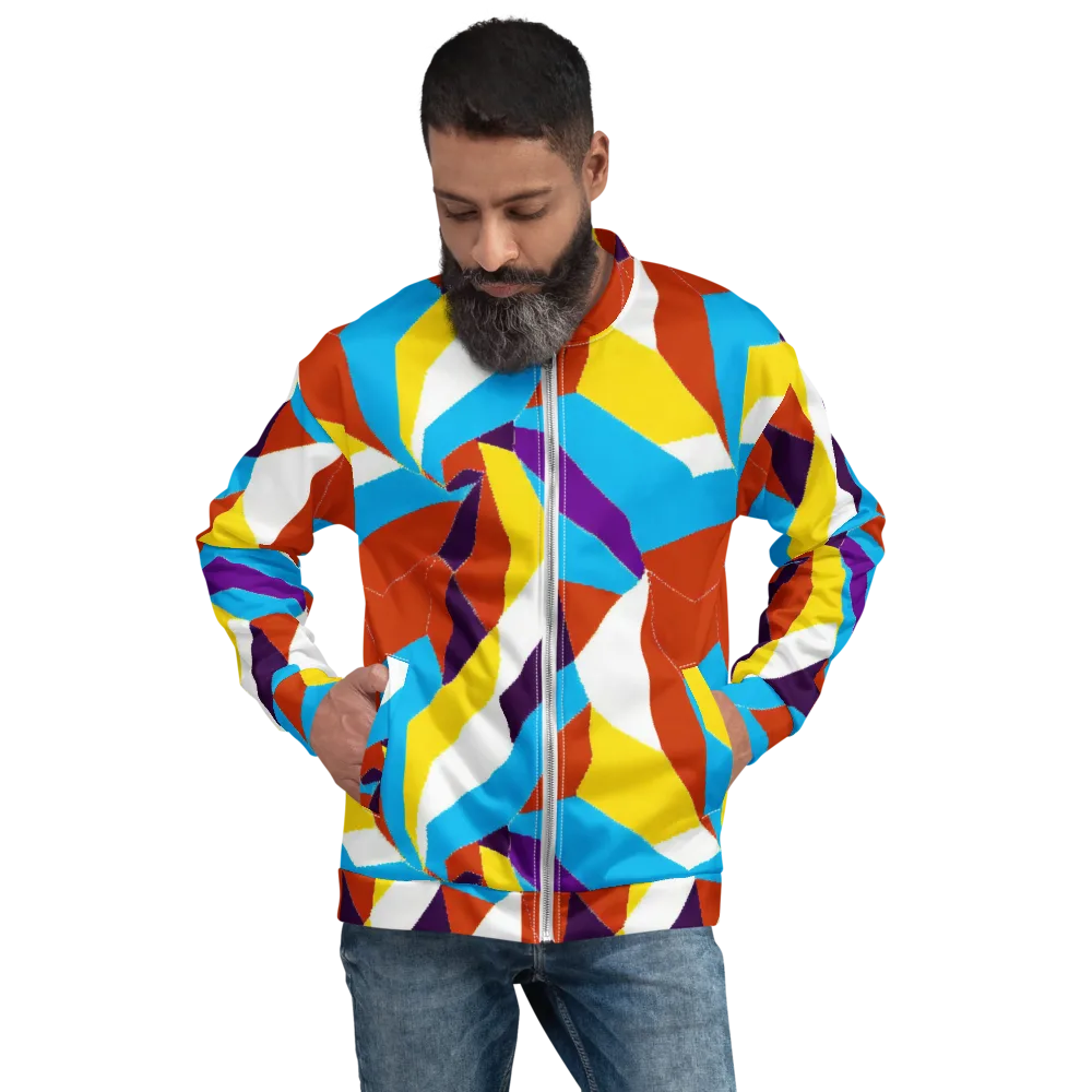 Chromatic Pinwheel on Bomber Jacket — Front
