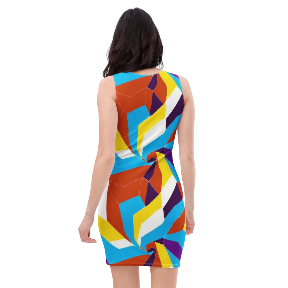 Chromatic Pinwheel on Bodycon Dress — Back