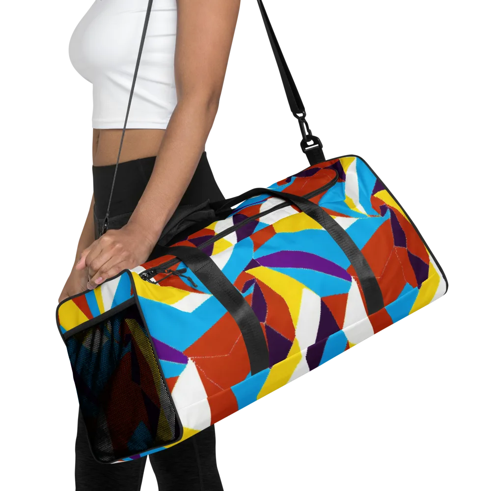 Chromatic Pinwheel on Duffle Bag — Front