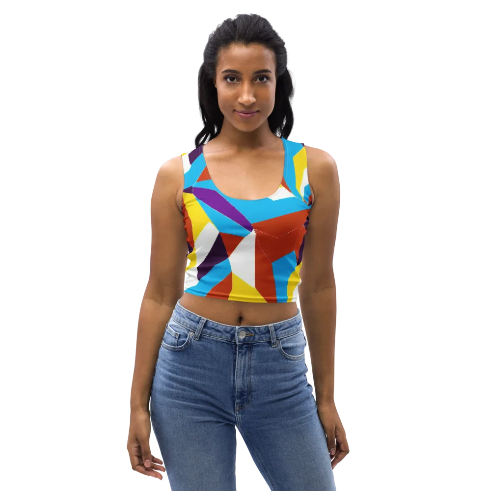 Chromatic Pinwheel on Crop Top — Front