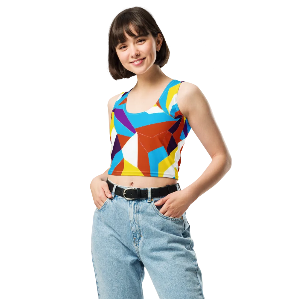Chromatic Pinwheel on Crop Top — Front