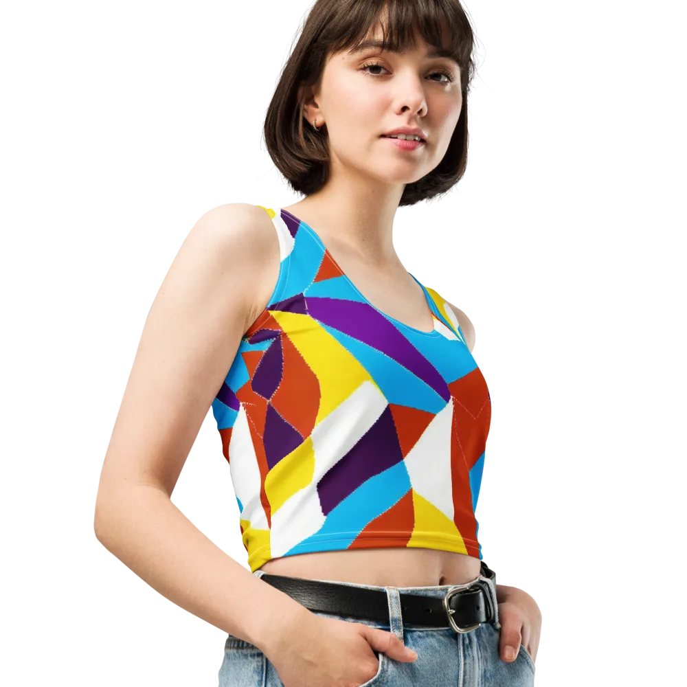 Chromatic Pinwheel on Crop Top — Right Front