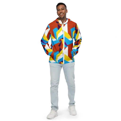 Chromatic Pinwheel on a Men's Windbreaker